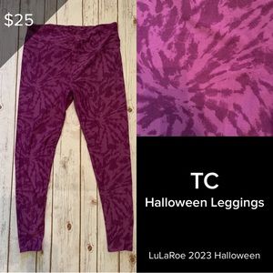 LuLaRoe NEW Leggings Tall & Curvy Witchful Thinking Halloween Purple Tye Dye